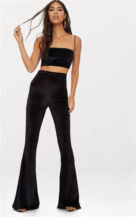 velvet flare pants|velvet flare pants women.